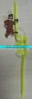 Spiral straw with 3D bear doll