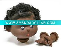 Wholesale black vinyl doll head