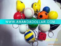 Wholesale pu ball KEYCHAIN with logo