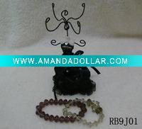 Wholesale small metal jewelry holder in black