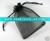 10X15CM black pouch Organza Gift Bags Wedding favors