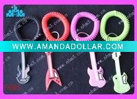 Wholesale Guitar Spiral Coil Wrist Keychain