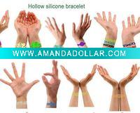 Wholesale 2011 popular hollow silicone bracelet