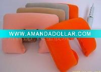 Wholesale pvc flocked inflatable neck pillow
