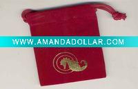 Wholesale pretty drawstring velvet pouch