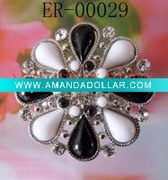 Wholesale flower alloy jewelry acrylic stretch ring