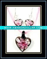 Wholesale hottest murano necklace and earrings set