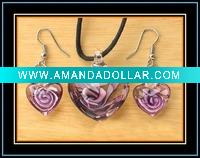 Wholesale new murano glass necklace and earrings set