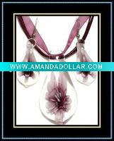 Wholesale inner flower murano glass jewelry set
