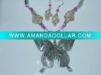Wholesale butterfly murano glass jewelry set