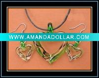 Wholesale hottest murano necklace and earrings set