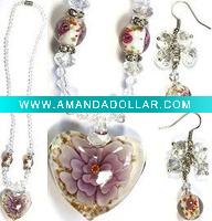 Wholesale murano glass jewelry set