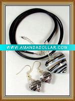 Wholesale heart murano glass jewelry set