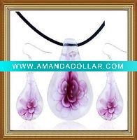 Wholesale drop glass jewelry set
