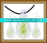 Wholesale drop glass jewelry set