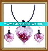 Wholesale fashion glass jewelry set
