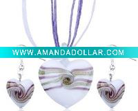 Wholesale fashion glass jewelry set