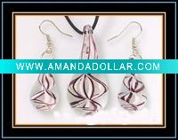 Wholesale new murano glass necklace and earrings set