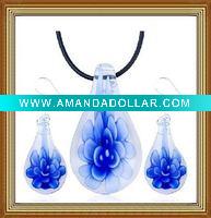 drop glass jewelry set
