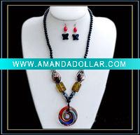 Wholesale hottest murano glass necklace and earring set