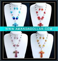 Wholesale fashion murano glass necklace and earring set