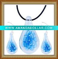 drop glass jewelry set
