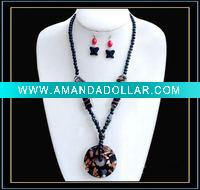Wholesale hottest murano glass necklace and earring set