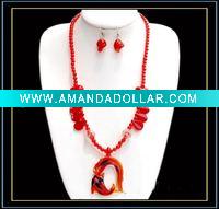 Wholesale hottest murano glass necklace and earring set