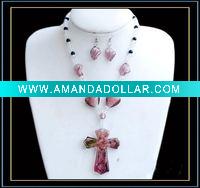 Wholesale murano glass necklace and earring set