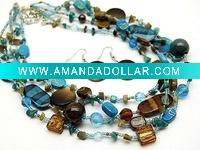 Wholesale murano glass necklace and earrring set