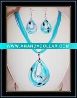 Wholesale fashion lampwork glass jewelry set