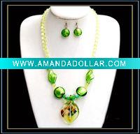 Wholesale fashion lampwork glass jewelry set