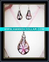 Wholesale fashion lampwork glass jewelry set
