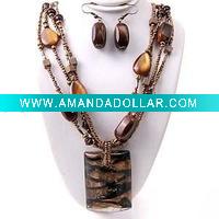 Wholesale murano glass necklace and earring set