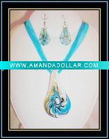 Wholesale fashion lampwork glass jewelry set