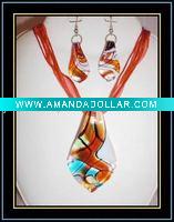 Wholesale fashion lampwork glass jewelry set