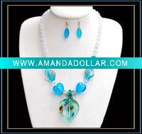 Wholesale fashion lampwork glass jewelry set