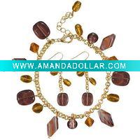 Wholesale murano glass necklace and earring set
