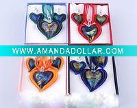 glass pendant and earrings jewelry set