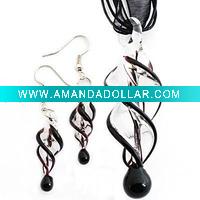 Wholesale murano glass necklaces and earrings set