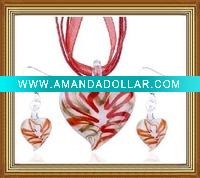 Wholesale fashion glass jewelry set
