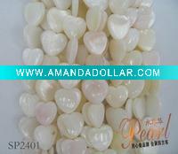 Wholesale White Heart Mother of Pearl strand