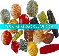 Resin Beads, Gold Powder Inside