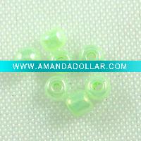 ceylon round tender green glass bead