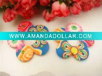 Wholesale 2000pcs/lot polymer clay + crystal soft ceramics jewelry accessories beads pendant flower shape PC009