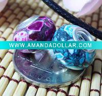 Wholesale Silver-plated/925 silver ale turquoise big hole beads