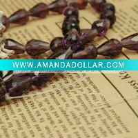 Wholesale CR0158 Uncoated Faceted Teardrop Crystal Beads