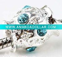 Wholesale wholesale accessories, silver beads with diamond,