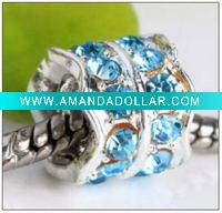 wholesale accessories, fashion silver beads with diamond