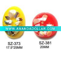 Newest Style Flat Back Polyester Stone inside shell chips